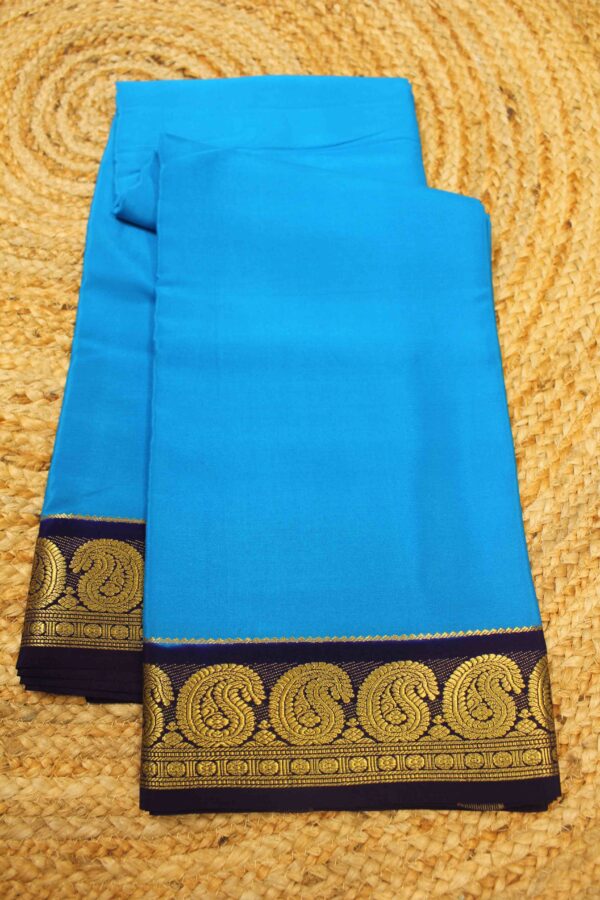 Plain with Mango Border Pure Mysore Crepe Saree