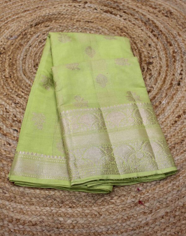 Zari Checks with Buttas Semi Banaras Silk Saree