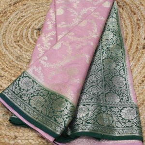 Zari Jaal Semi Banaras Silk Saree