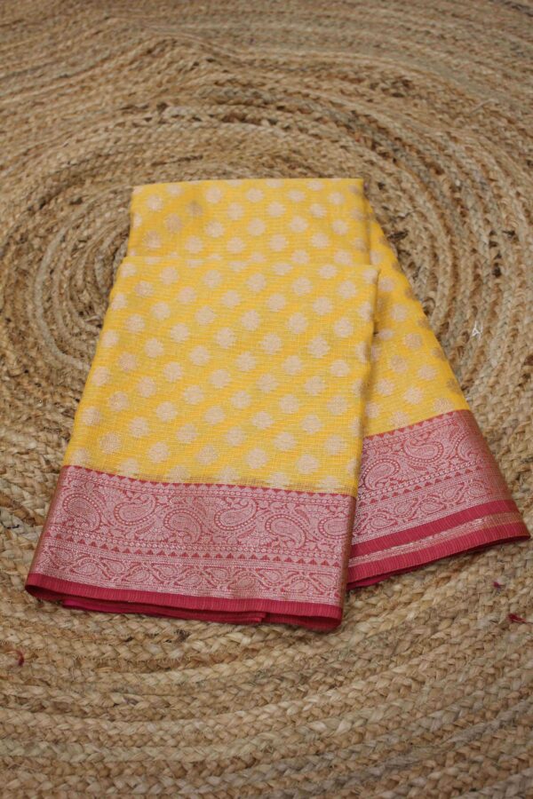 Floral Buttas with Mango Border Kota Checks Saree