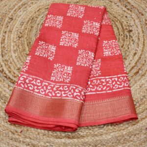 Alternative view of Batik Print and Sequence Semi Silk Cotton Saree
