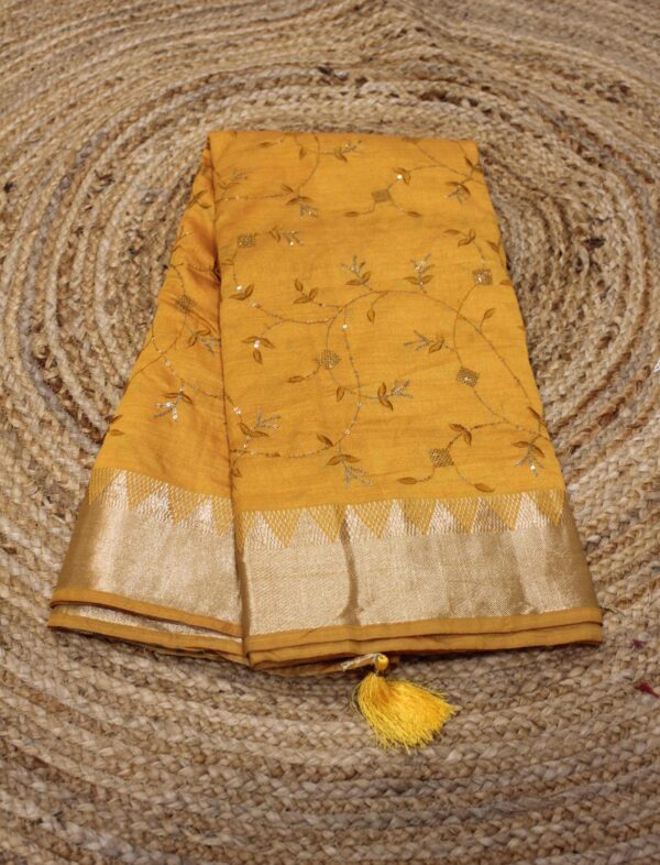Embroidery with Sequence work Fancy Saree