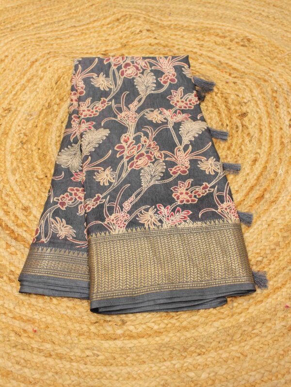 Floral Jaal Printed Fancy Saree - Image 3