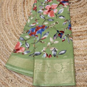 Printed with Zari Border Fancy Saree