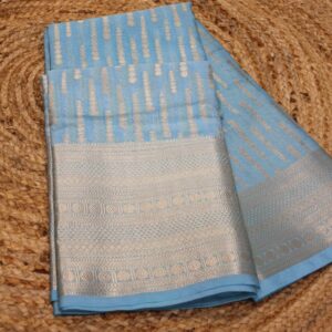 Firozi Geometrical Zari Woven Banaras Saree