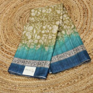 Flower Prints Semi Tussar Saree