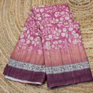 Alternative view of Flower Prints Semi Tussar Saree