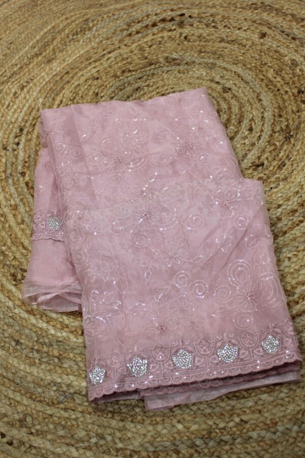 Glass Tissue Party Wear Saree - Image 2