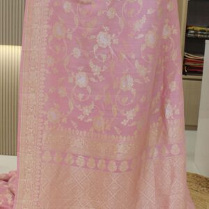 Floral Jaal Pure Tussar Georgette Banaras Saree