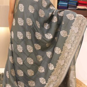 Zari Butta Pure Tussar Georgette Banaras Saree
