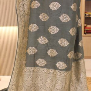 Alternative view of Zari Butta Pure Tussar Georgette Banaras Saree