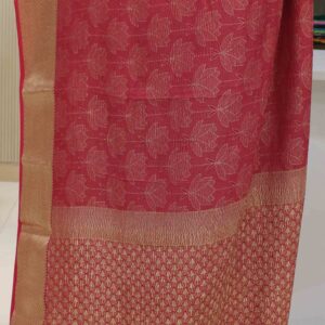 Alternative view of Rani Pink Crush Tissue Crepe Pure Banaras Saree