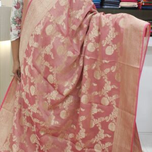 Alternative view of Zari Jaal Woven Tissue Georgette Pure Banaras Saree