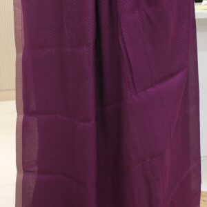 Alternative view of Royal Purple Self Embossed with Small Zari Border Pure Crepe Banaras Saree