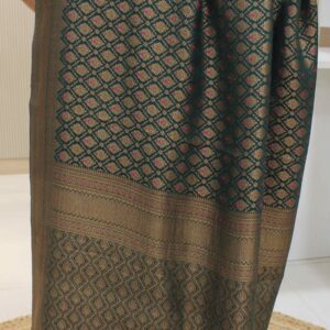 Zari Woven Motifs Meena Buttas Pure Crepe Banaras Saree