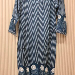 Blue with White leheriya Prints Designer Kurta Set