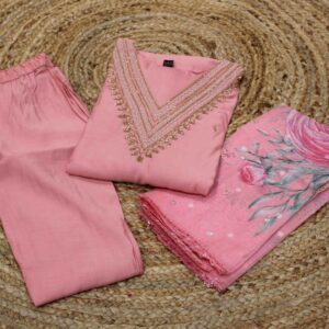 Pink with Pearls and Cutdana work Designer Kurta Set