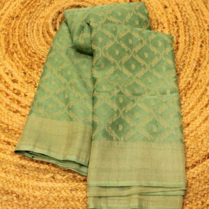 Zari Woven Jaal with Buttas Semi Georgette Saree