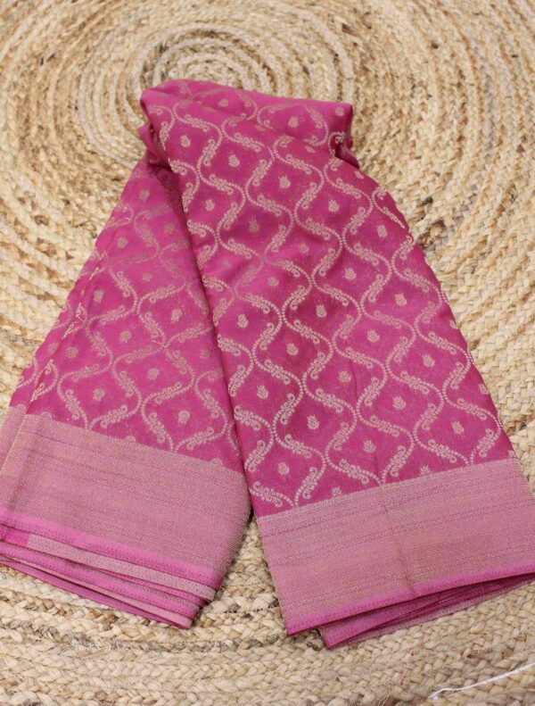 Zari Woven Jaal with Buttas Semi Georgette Saree - Image 5