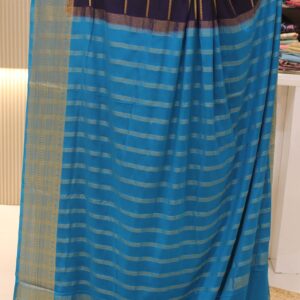 Alternative view of Horizontal Zari Stripes Premium Semi Mysore Crepe Saree