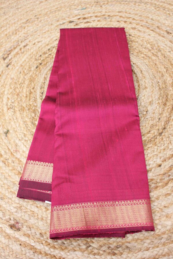 Magenta & Beige Pure Raw Silk Tussar Saree