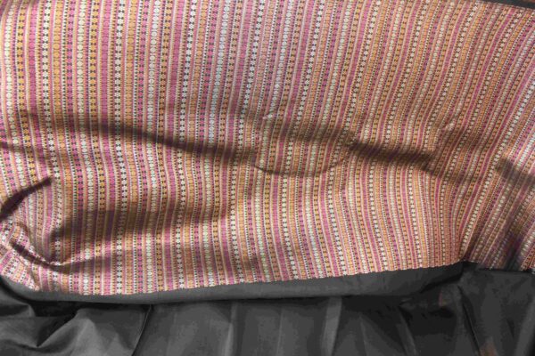 Black & Multicolor Stripes Half & Half Pure Handloom Kanchi Silk Saree - Image 3