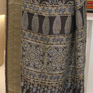 Alternative view of Abstract Ajrakh Prints Pure Dola Silk Saree