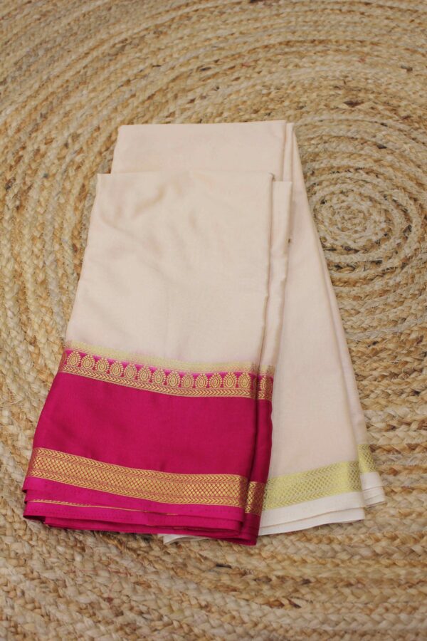 Bentex Border Semi Mysore Crepe Silk Saree - Image 9