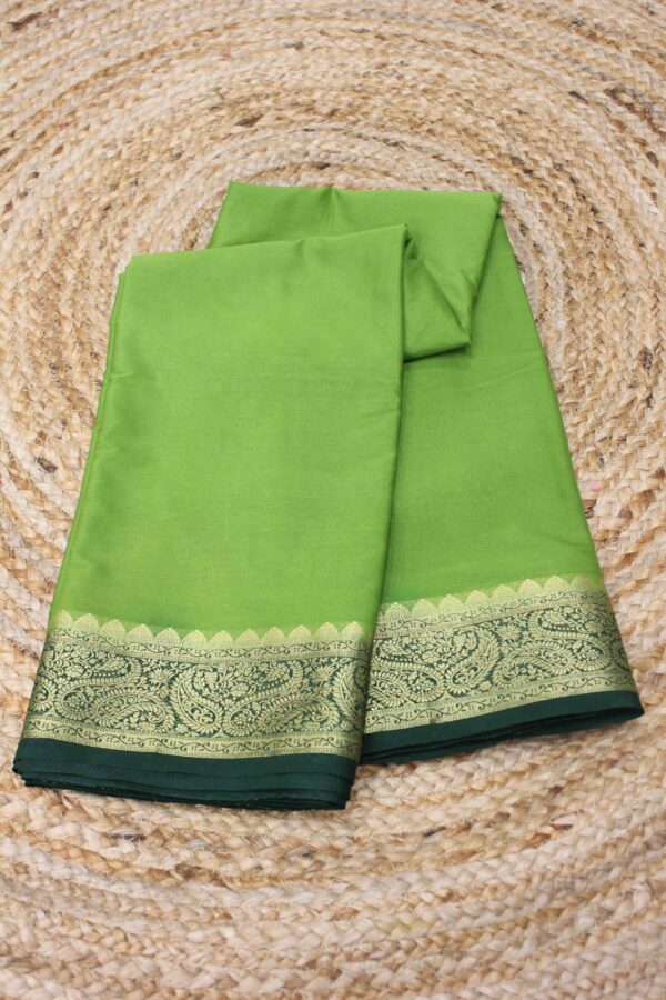 Contrast Border Semi Crepe Silk Saree - Image 3