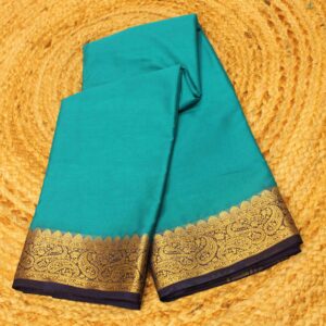 Alternative view of Contrast Border Semi Crepe Silk Saree
