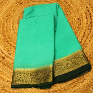 Contrast Border Semi Crepe Silk Saree