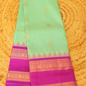 Floral Buttas with Bentex Mango Border Pure 2gm Zari Kanchi Silk Saree