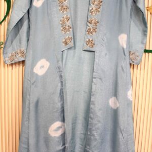 Powder Blue with Cutdana work Designer Kurta Set with Jacket