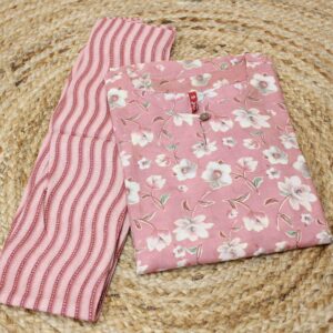 Peach Small Floral Prints Kurta and Bottom