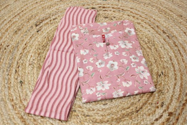 Peach Small Floral Prints Kurta and Bottom