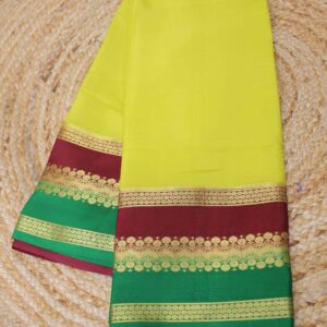 Olive, Maroon & Green 3D Pure Mysore Crepe Silk Saree