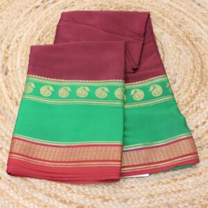 Alternative view of 3D Mango Bentex Border Pure Mysore Crepe Silk Saree