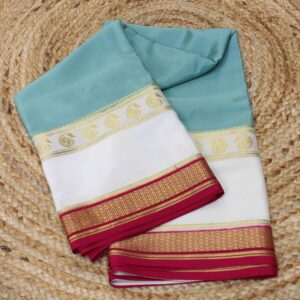 3D Mango Bentex Border Pure Mysore Crepe Silk Saree