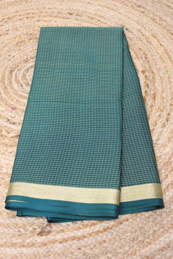 Checks with Small Border Pure Mysore Crepe Silk Saree