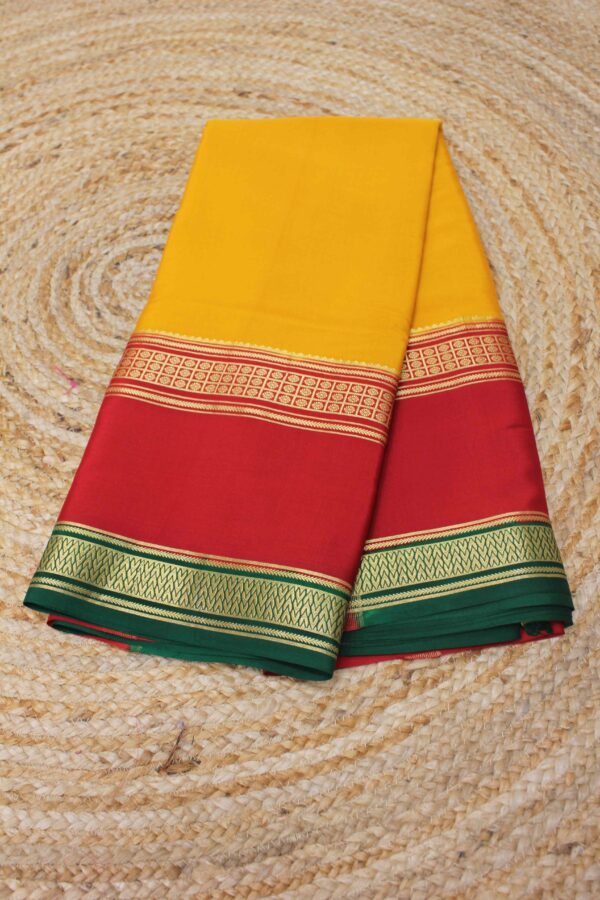 3D with Floral Bentex Border Pure Mysore Crepe Silk Saree