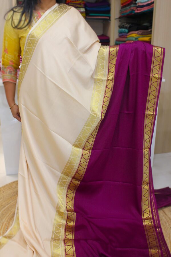 Half n Half KSIC Border Pure Mysore Crepe Silk Saree