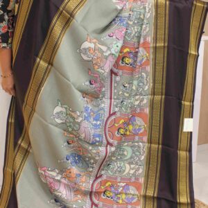 Kalamkari Printed Pure Mysore Silk Saree