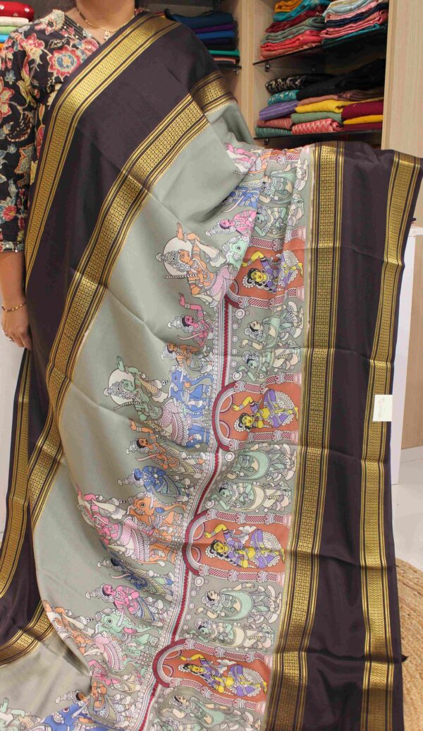 Kalamkari Printed Pure Mysore Silk Saree