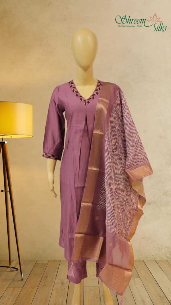 Lavender A Line Kurta Set