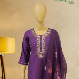 Purple with Beads and Pearl Work Designer Kurta Set