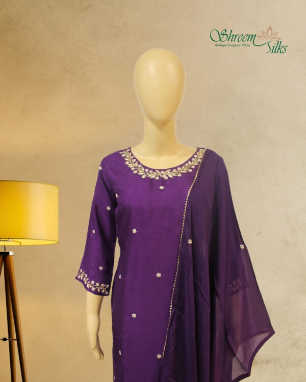 Royal Purple with Cutdana & Pearl work Designer Kurta Set