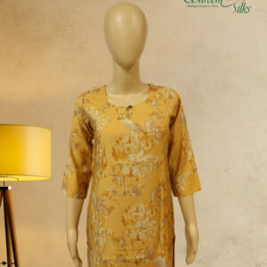 Alternative view of Yellow Floral Prints Kurta and Bottom
