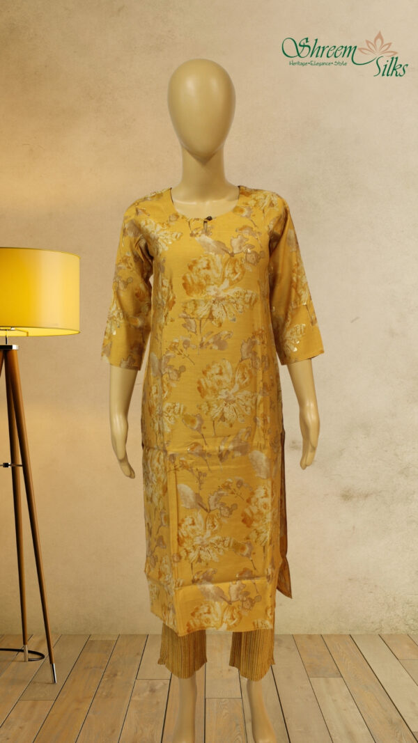 Yellow Floral Prints Kurta and Bottom