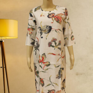 Off White Multicolor Floral Prints Kurta and Bottom