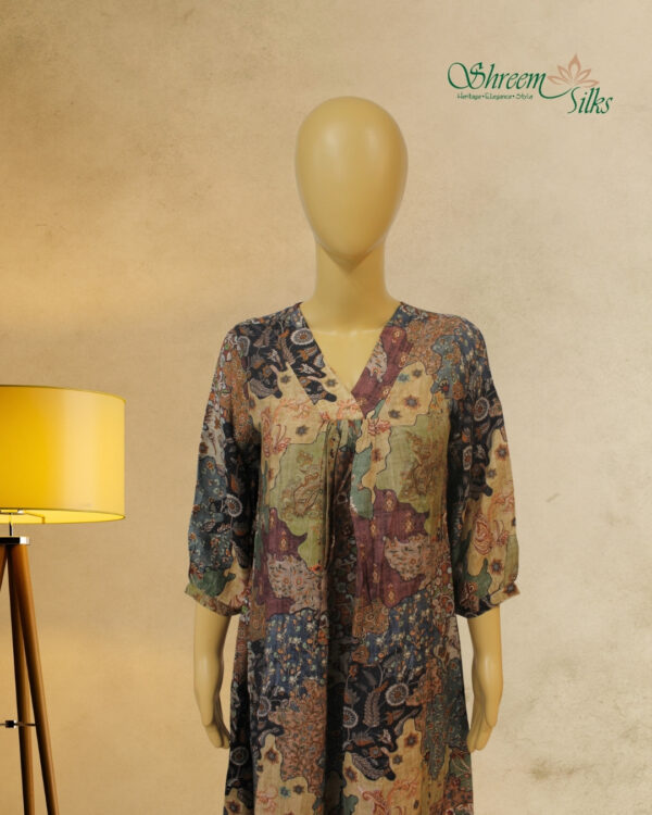 Multicolor Abstract Printed Anarkali Kurta Sert - Image 2
